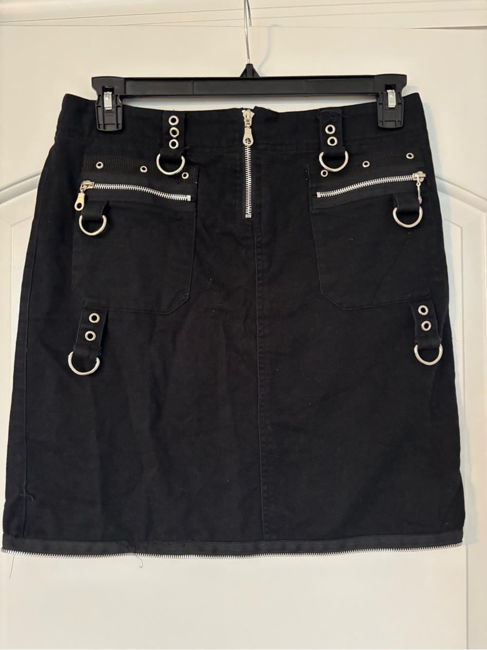 Vintage MT:2 Black Goth Punk Y2K Bondage Mini Skirt - Size Small